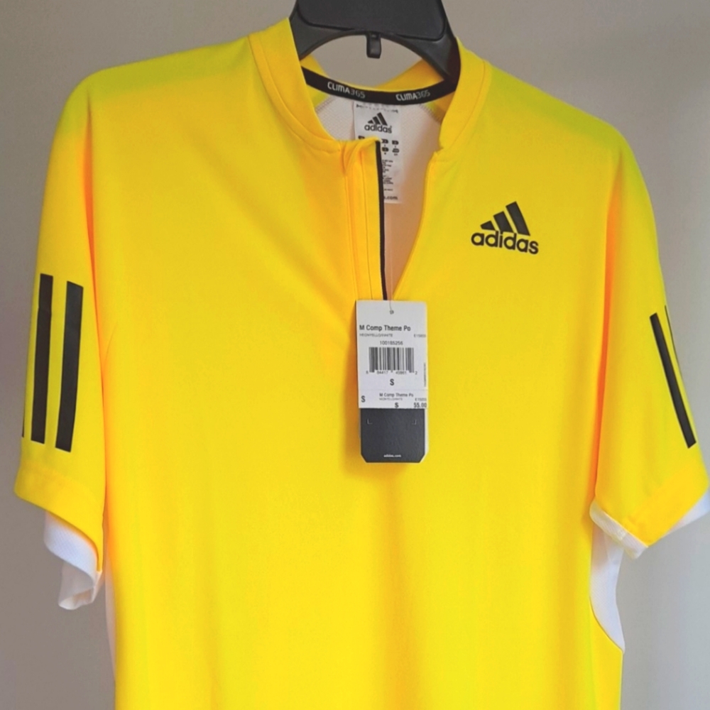 Mens Addidas Climate 365 Formotion Tennis shirt,  Size Small, Color Yellow